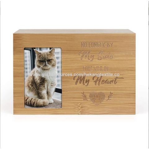 Vente en gros de 6,3x4,3x4,3 "urnes de crémation de contreplaqué de bambou pour chien chat for sale at factory direct price