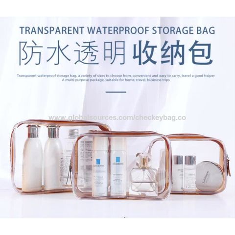 china pvc transparent suit wash bag