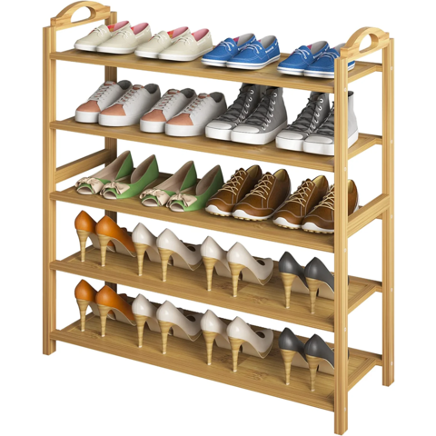 Wooden Shoe Rack Home Shoe Rack Wooden 1-Tier Shoe Storage Organizer Holder  Padded Seat Living Room Furniture Shoes Cabinets for Bedroom and Living