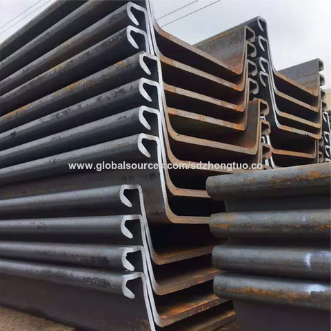 Factory Direct High Quality China Wholesale Factory Price Sy295 Sy390 600x210x18mm Hot Rolled For Building Concrete Usage U Shape Steel Sheet Pile  $455 from Shandong Zhongtuo New Material Group Co., Ltd. | Globalsources.com