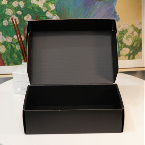 Customized Logo Matte Black Shipping Corrugated Gift Packaging Box With ...