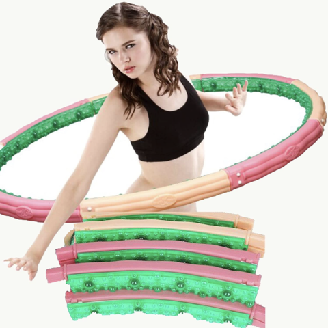 Juego de gimnasta para niños: 2 aros de ejercicio con cinta de baile,  tamaño desmontable, aro de plástico ajustable, anillo deportivo de fitness