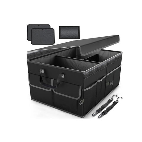 Large Anti Slip Compartment Boot Storage Organizer Tool Car Storage Bag Car Trunk  Organizer Soft Felt