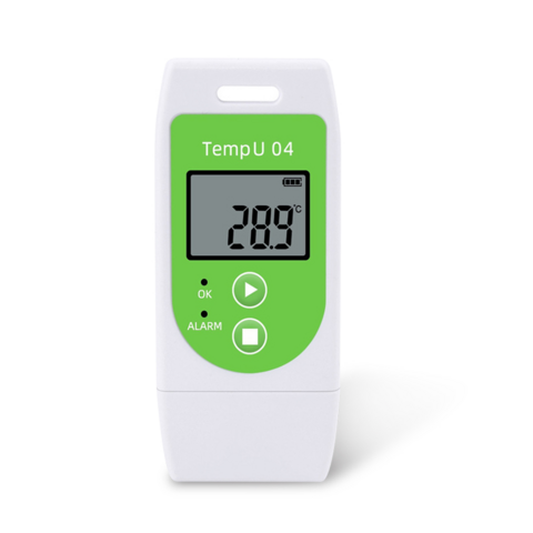 Produktbild von TempU04 Temperatur- Und Feuchtigkeits-Datenlogger – USB, 12.000 Punkte, Wiederaufladbar, IP65