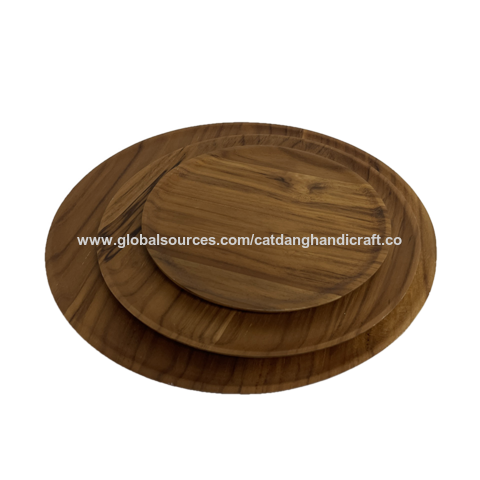 Buy Wholesale Vietnam Round Wooden Plate/set Of 3 -s/16.3 X 16.3 H 1 Cm ...