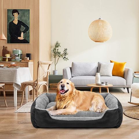 Dog Bed Long Plush Waterproof Pet Bed Comfortable Faux Fur Washable Crate  Mat for Jumbo Large Medium Dogs with Anti-Slip Backing