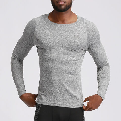 Wholesale Men Gym Top Active Wear Long Sleeves High Neck Quick Dry