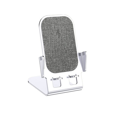Dudukan pengisi daya nirkabel ponsel paduan aluminium, pengisi daya nirkabel vertikal desktop 15W for sale at factory direct price