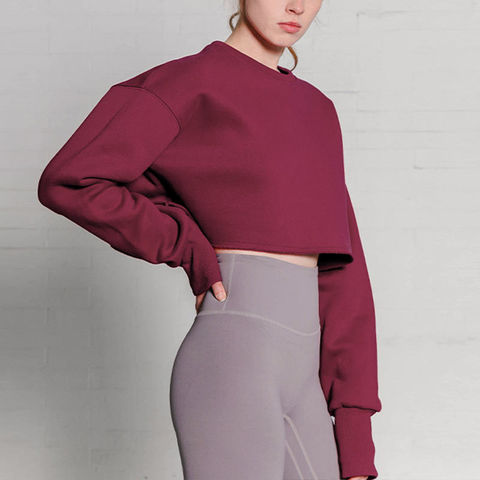 Sudaderas Cortas de Mujer al Por Mayor, de Alta Calidad, Lisas y con Cuello Redondo