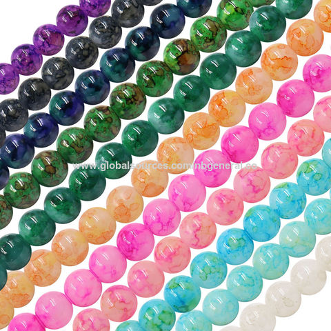 Buy Wholesale China Wholesale 8mm/10mm Imitating Jade With Cracks Colorful Glass  Beads For Diy Bracelet Bangle Jewelry Making Supplier & Crystal Beads at  USD 0.38