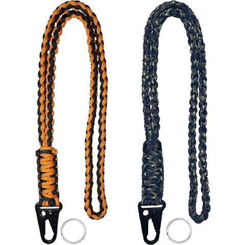 Heavy Duty Paracord Lanyards Keychains With Usa Flag Necklace