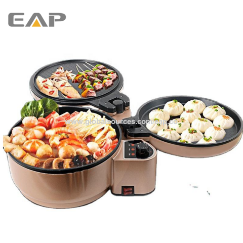 Buy Wholesale China 3 In 1 Non-stick Electric Grill Smokeless Frying ...