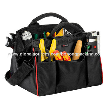 Bolsa de herramientas de lona para hombres, bolsa de herramientas pequeña,  bolsa de herramientas resistente con 5 bolsillos con cremallera