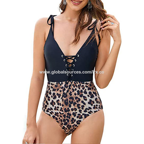 LRX Factory Women Criss Cross One Piece Bathing Suit Swimsuit High Waist Romper Monokini for Teen Girl and Ladies for sale at factory direct price