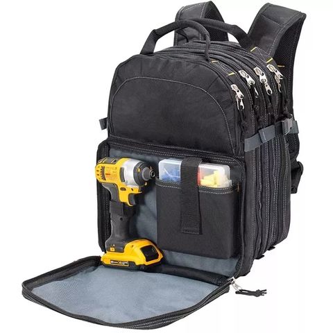 Mochila de herramientas de 70 bolsillos, mochila de electricista de base  dura, bolsa de herramientas para electricista, mochila para técnico, bolsa  de