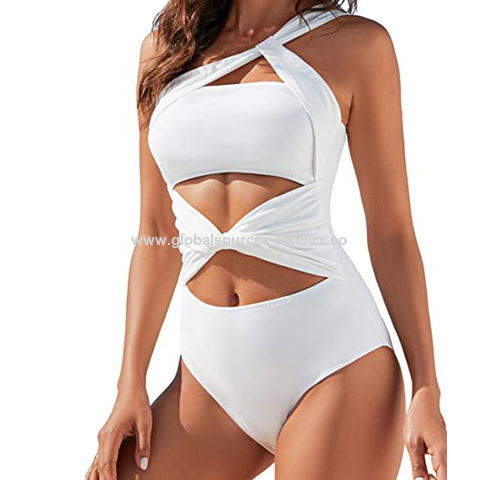 Women's 2 Piece Outfits Textured Cut out Split Front Asymmetrical Tube Top  and Ruffle Mini Skirt Set - China Swimwear and 2 Piece Outfits Textured Cut  out price
