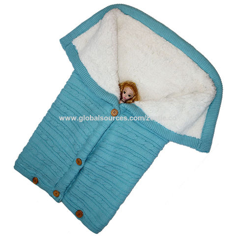 كيس نوم بقلنسوة للأطفال حديثي الولادة، بطانية لف منسوجة for sale at factory direct price