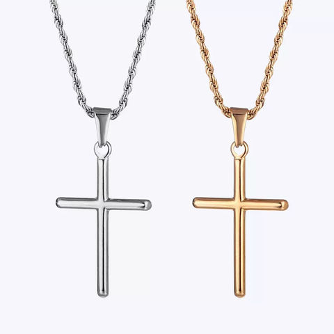 Collar Con Cruz De Clavo De Acero