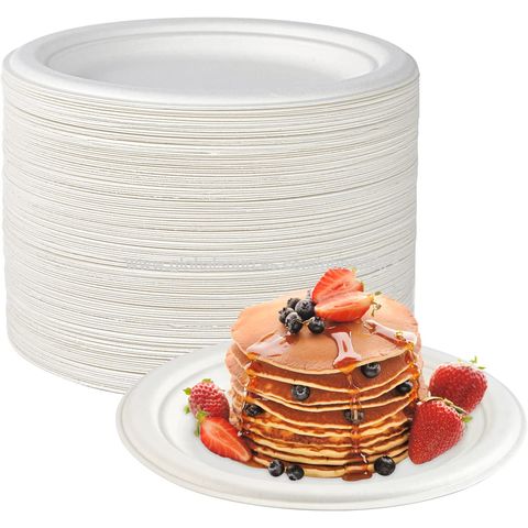 Pratos de Papel Compostáveis, [Pacote com 150] Pratos Resistentes de 17,4 cm, Pratos de Papel Biodegradáveis para Festas, Jantares e Aniversários for sale at factory direct price