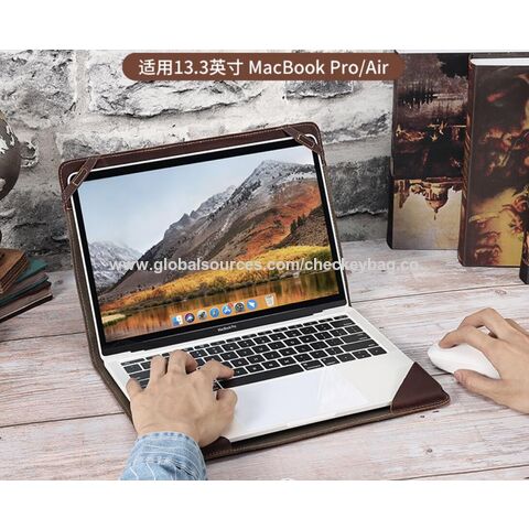 Housse en Cuir Véritable 13,3 pouces Style Folio pour MacBook Air 13 et MacBook Pro 13 - Étui de Protection avec Support for sale at factory direct price