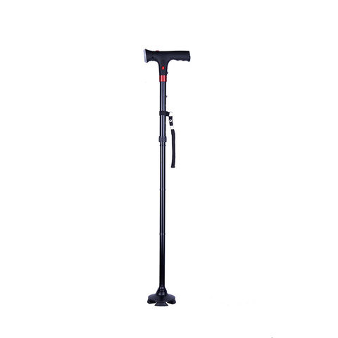 Plegable médico ajustable de acero inoxidable luz led plegable bastones para caminar