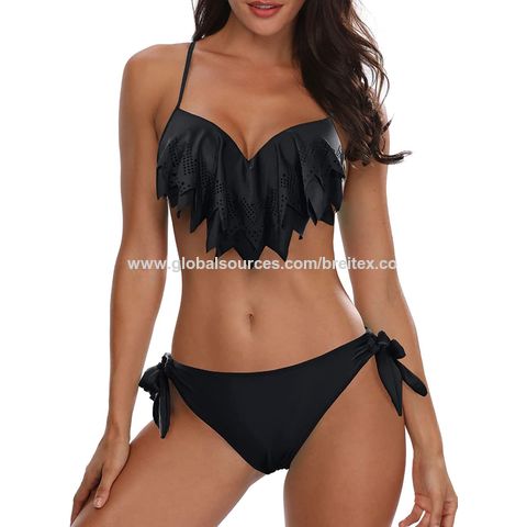 OEM / ODM Women Two Piece Swimsuits Push Up Bikini Sets Sexy Bathing Suits Ruffle Bikini Tops with Bottoms Teen Girls for sale at factory direct price