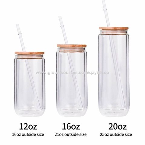 16oz Sublimation Clear Glass Can Blank