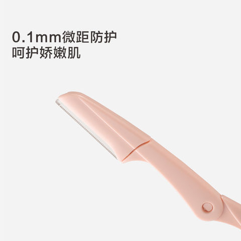 2pcs Foldable Eyebrow Razor With Safety Cover And Comb, Grooming