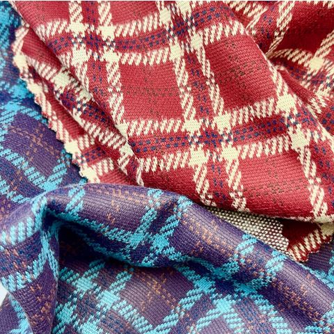 Buy Wholesale Taiwan Yarn Dyed Interlock Jacquard Check Fabric With ...