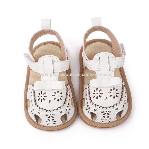 OEM Été Bébé Garçons Filles Sandales Cuir PU Antidérapant Creux Nouveau-né Premiers Pas