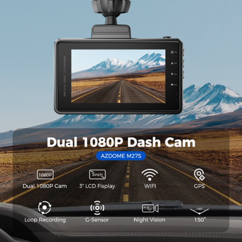 Buy Wholesale China Azdome M27s Dash Cam Duel 1080p Front And Rear Cam ...