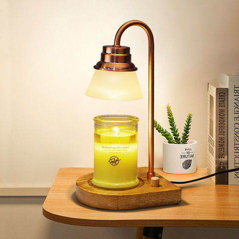 Lampe chauffe-cire pour décoration intérieure, base en bois, luminosité réglable avec variateur, lampe d'aromathérapie électrique classique for sale at factory direct price