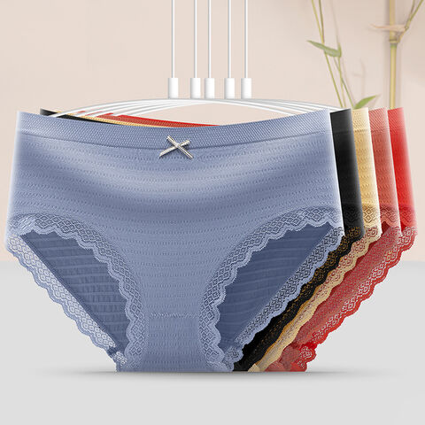 Buy Wholesale China Seamless Antibacterial Women's Panties,sexy Lace  Mid-waist, Pure Cotton Bottom Briefs For Girls & Women's Underwear at USD 1