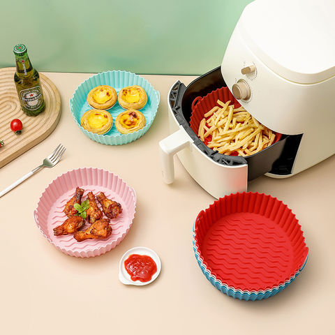 1/2pcs Air Fryer Silicone Pot; Reusable Air Fryer Liners; Silicone Air Fryer  Basket; Food Safe Air Fryer Accessories (Pink + Gray)