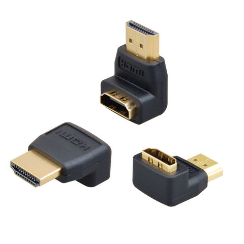 Adaptador HDMI JXD-AD1007 de alta calidad moldeado en PVC, adaptador de extensión HDMI en ángulo, macho-hembra for sale at factory direct price