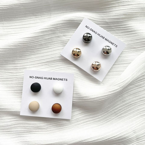 Pack of 4 Pairs Hijab Magnets / Magnetic Brooches Metallic Pin / Hijab  Accessories / No Snag Hijab Magnet 