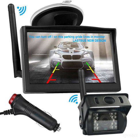 Caméra de surveillance de voiture 5 pouces 12 LED 170 degrés de large pour  voiture de camping-car 