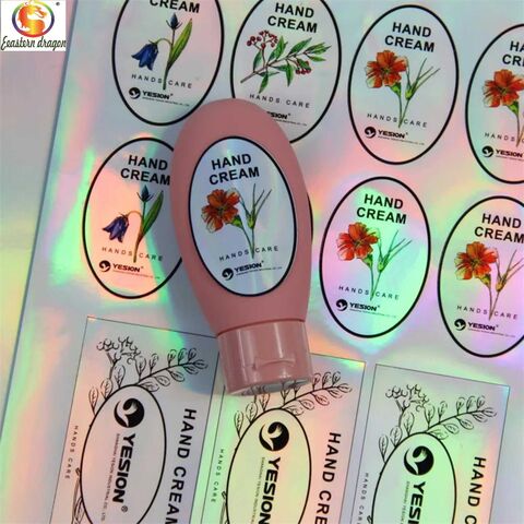 Label Vinyl Holografik Kustom Roll dengan Pencetakan Logo Die Cut, Kertas Stiker PET Tahan Air