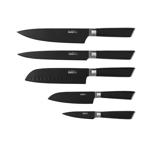 Buy Wholesale China 5 Pieces Black Pakka Wood Handle Kitchen Knife Set 