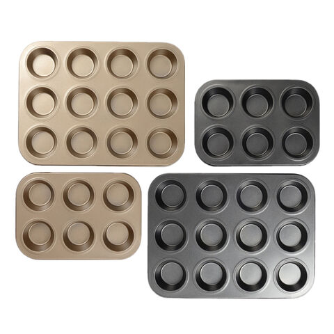 Molde para Muffins y Cupcakes Antiadherente Premium de Resultados Perfectos, 12 Cavidades, Acero