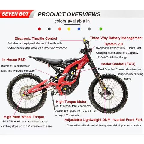 Sur Ron Light Bee X 60v 5000w Full Suspension Mountain E Bicycle