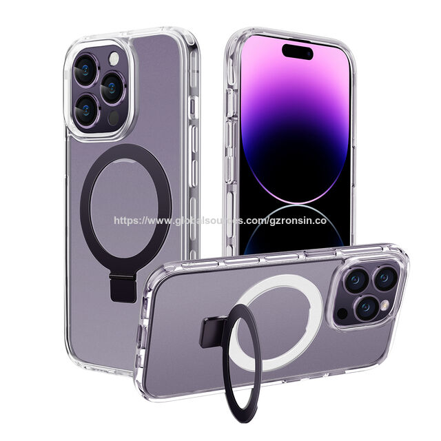 Nova Capa de Celular Transparente com Suporte Magsafe, Carregamento Sem Fio, Anti-choque e Design de Moda de Alta Qualidade