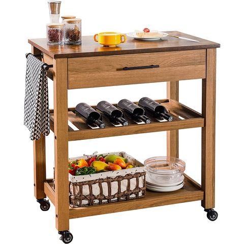 3 Tier Trolley Cart Kitchen Island Serving Bar Cart