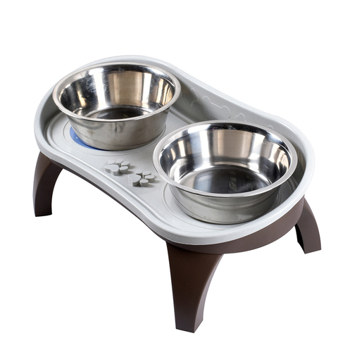 Precio de fábrica Bandeja de plástico antideslizante portátil Comedero para mascotas Cuenco para perros con soporte