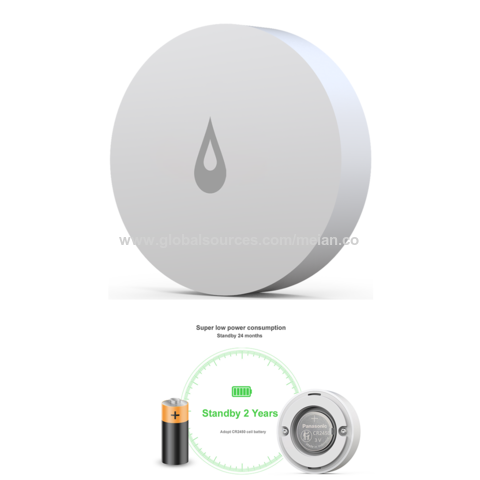 Alarma de detección de agua para sótanos con notificación de App, funciona con batería, no requiere concentrador.