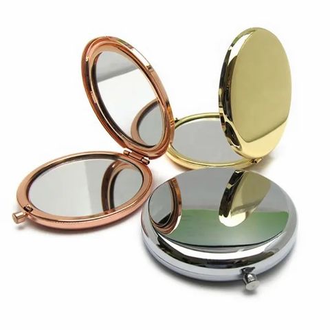 Miroir de maquillage HD portable auto-adhésif en acier inoxydable