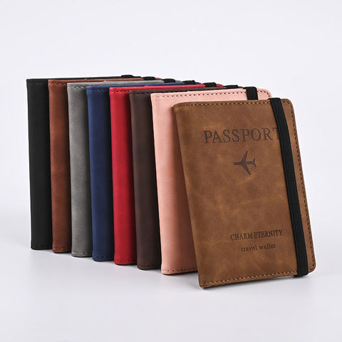 Acheter Couverture de passeport colorée multifonctionnelle en cuir