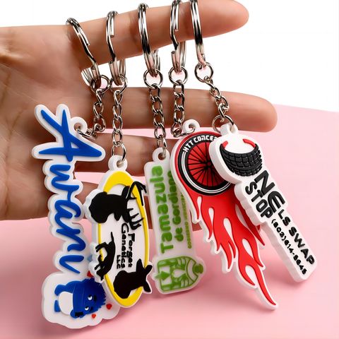 Cartoon PVC Keychain Wholesale Cute Key Rings Round Colorful