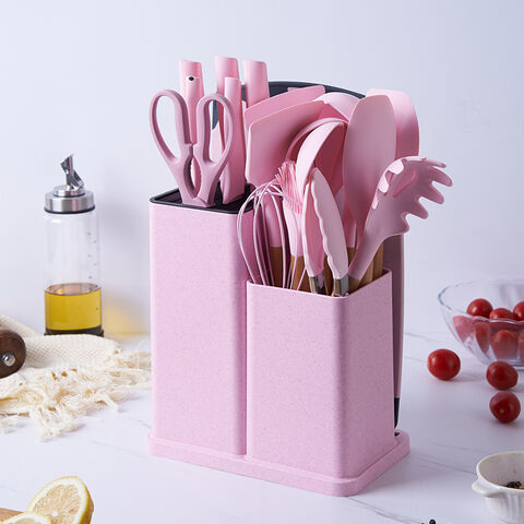 9 or 12pcs Pink Cooking Tools Set Premium Silicone Kitchen Cooking Utensils  Set with Storage Box