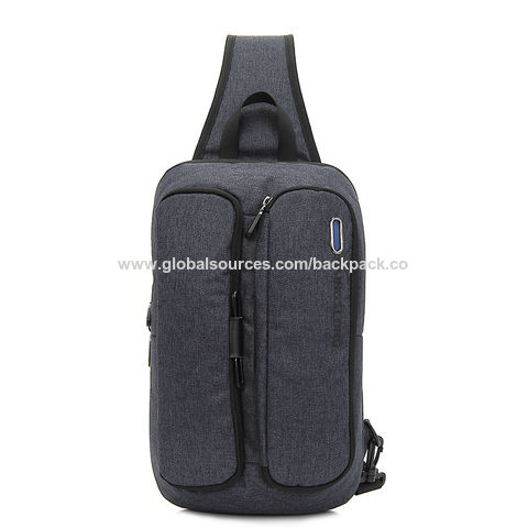 2023 - Bolso de pecho, Bolso de hombro, Bolso de hombre, Bolso de pecho de  cuero Pu con puerto USB, Bolso de cuerpo cruzado de honda al aire libre